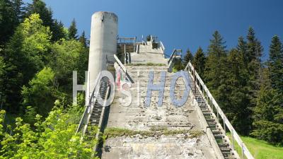 Olympic Ski Jump Venue Near Grenoble, France, Drone Point Of View