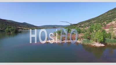 Lac Du Salagou Lake Filmed By Drone, Celles, Hérault, Languedoc Roussillon, France
