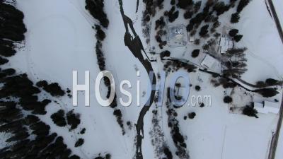 Aerial Footage Of The Vanoise National Park During Winter And Snowy Mountains Seen From Drone