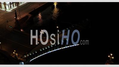 Trinity Bridge, Saint Petersburg Is Raised At Night. Neva River - Video Drone Footage