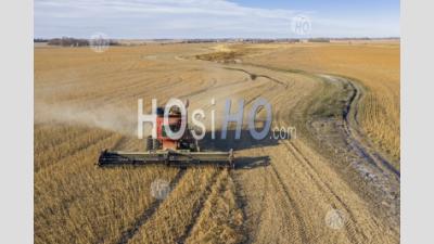 Soybean Harvest - Aerial Photography
