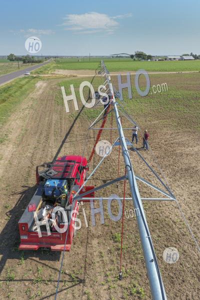 Installation D'irrigation à Pivot Central - Photographie Aérienne