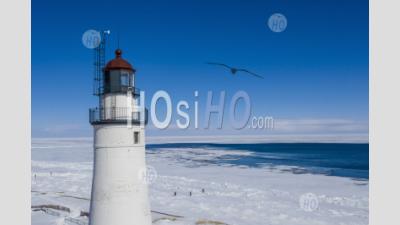 Fort Gratiot Lighthouse On Lake Huron - Aerial Photography