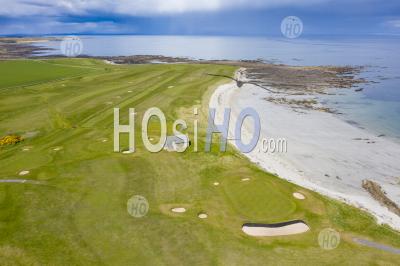 Aerial View Of Balcomie Links Golf Course At Crail Golfing Society Golf Course, Fife, Scotland,Uk - Aerial Photography