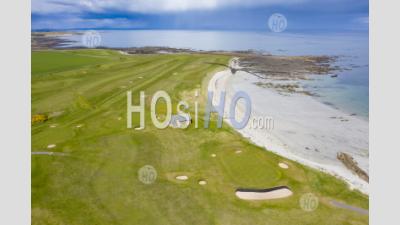 Aerial View Of Balcomie Links Golf Course At Crail Golfing Society Golf Course, Fife, Scotland,Uk - Aerial Photography