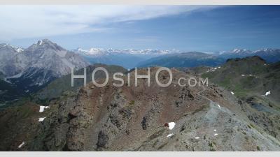 Summit Of Mont Chenaillet, Geological Vestige Of The Ancient Alpine Ocean, Hautes-Alpes, France, Viewed From Drone