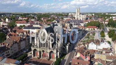 Saint-Urbain Basilica In Troyes - Video Drone Footage