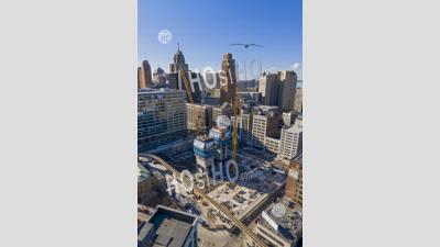 Construction Of Detroit Skyscraper - Aerial Photography