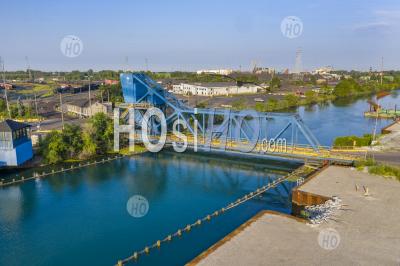 Bascule Bridge Over Rouge River - Aerial Photography