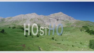The Eyssina Ridge Near Col De Vars, Hautes-Alpes, France, Hautes-Alpes, France, Viewed From Drone