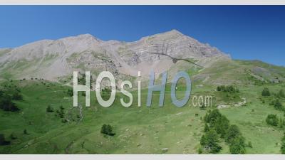 The Eyssina Ridge Near Col De Vars, Hautes-Alpes, France, Hautes-Alpes, France, Viewed From Drone