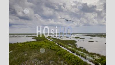Zone De Traitement Des Eaux Pluviales Dans Le Sud De La Floride - Photographie Aérienne