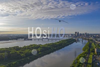Ohio River At Louisville, Kentucky - Aerial Photography