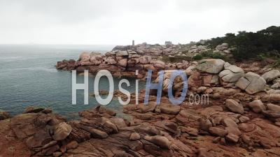 Ploumanac’h Lighthouse Under The Mist - Cote De Granit Rose - Video Drone Footage