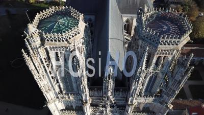 Toul Cathedral And Bell Tower - Video Drone Footage