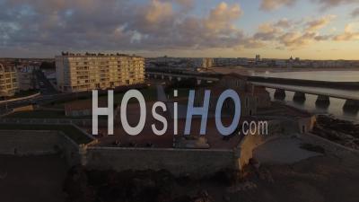 Pointe Des Sables D'olonne Video Drone Footage At Sunrise