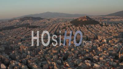 Slow Establishing Dolly Aerial Towards Mount Lycabettus In Athens, Greece 4k - Video Drone Footage