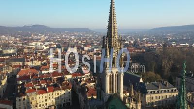Behind Of Basilica Saint-Epvre - Old Town Nancy - Video Drone Footage