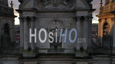 Clock Of Cathedral Notre-Dame-De-L’annonciation - Nancy - Video Drone Footage
