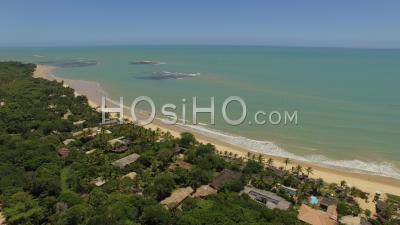 River And Rio Verde Beach Views Drone, Trancoso, Brazil