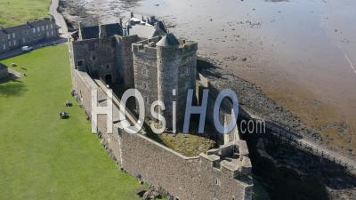 Aerial 4k Footage Of Blackness Castle In Scotland, Uk - Video Drone Footage