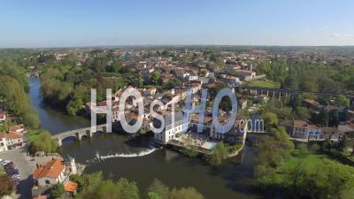 Clisson And Its Castle - Video Drone Footage In Spring