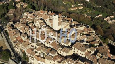 Village Of Saint-Paul-De-Vence In The Afternoon - Video Drone Footage