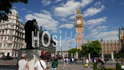 Tower Of Big Ben And Houses Of Parliament In London