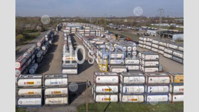 Tank Shipping Containers - Aerial Photography