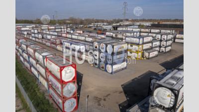 Tank Shipping Containers - Aerial Photography