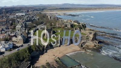 St Andrews In Fife, Scotland, Uk - Video Drone Footage