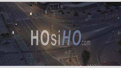 Prado Roundabout & Avenue In Marseille At Dusk In 6k - Video Drone Footage