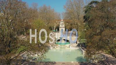 Fountains Of The Garden Darcy In Dijon - Video Drone Footage