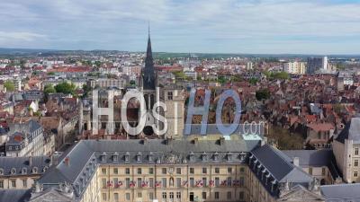 Place Of Liberation Place With City Hall, Dijon, France - Video Drone Footage