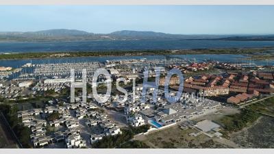 Seaside Resort Of Port-Leucate, (mediterranean Sea), Aude, France, Viewed From Drone