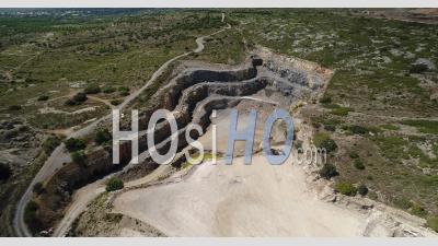Quarry Near The Village Of La Palme, Aude, France, Viewed From Drone