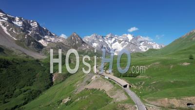 The Lautaret Pass And The Meije Massif, Between The Northern Alps And The Southern Alps, Viewed From Drone