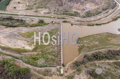 Rio Grade Water Diverted For Irrigation - Aerial Photography
