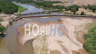 Rio Grande Water Diverted For Irrigation - Video Drone Footage