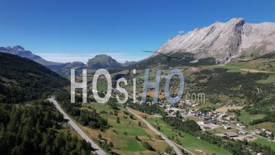 Saint-Étienne-En-Dévoluy, Mountain Village In The Devoluy Massif, Hautes-Alpes, France, Viewed From Drone