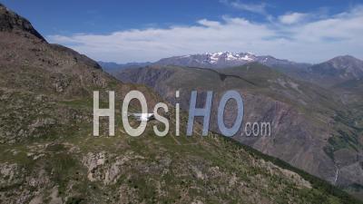 Peyrou D'amont Station, Cable Car To The Meije Glaciers, In The Meije Mountain Range, Hautes-Alpes, France, Viewed From Drone