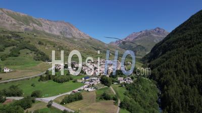 Villar D'arêne, Mountain Village At The Foot Of The Meije Mountain Range, Hautes-Alpes, France, Viewed From Drone