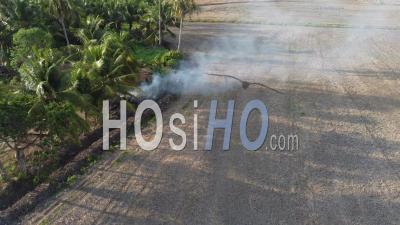 Open Burning Happen At Asia - Video Drone Footage