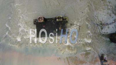 Aerial Top View Water Pump - Video Drone Footage