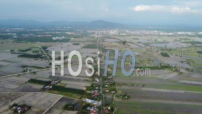 Aerial View Paddy Field At The Border Of Penang And Perak - Video Drone Footage