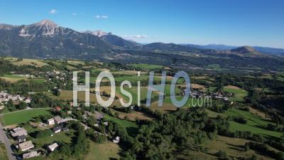 The Champsaur Valley In The Hautes-Alpes, France, Viewed From Drone