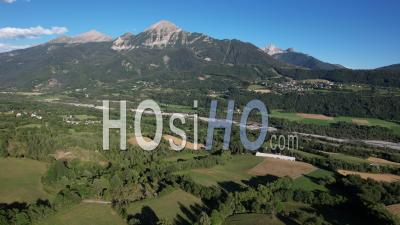 The Champsaur Valley In The Hautes-Alpes, France, Viewed From Drone