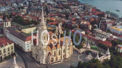 Establishing Aerial View Shot Of Budapest Hungary - Video Drone Footage