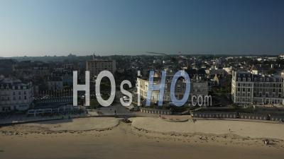 Ecluse Beach In Dinard, Brittany, France - Video Drone Footage