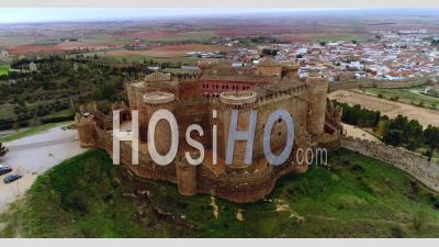 Aerial Footage Of Belmonte Castle, Cuenca, Spain - Video Drone Footage